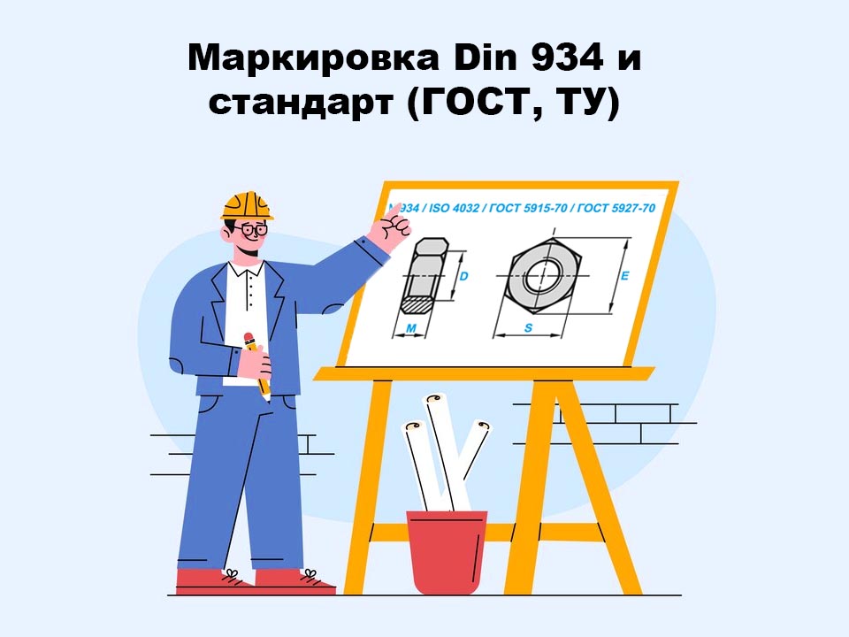 Маркировка Din 934 и стандарт (ГОСТ, ТУ)