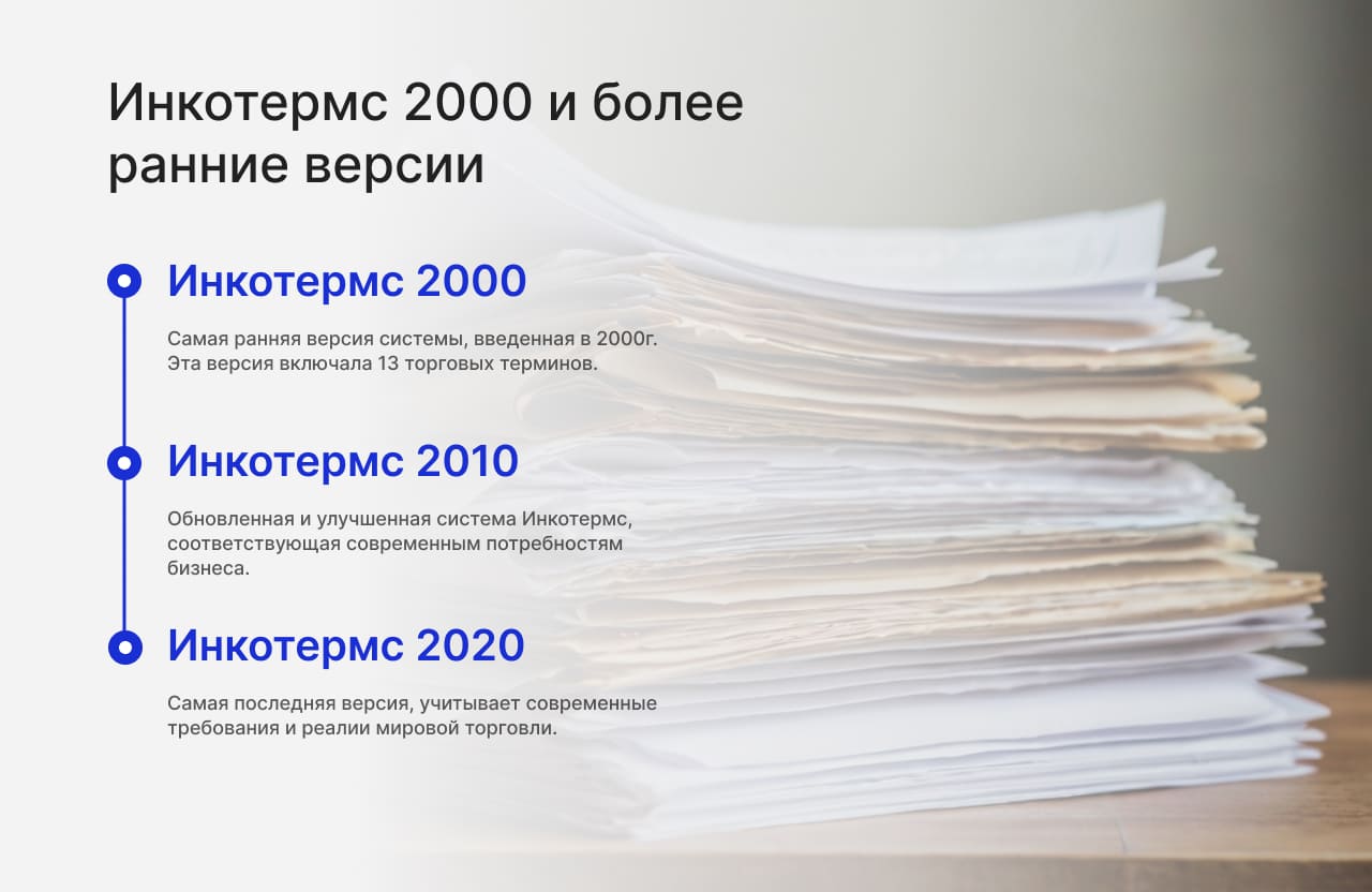 Инкотермс 2000 и более ранние версии