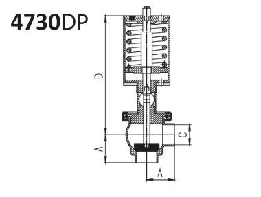 Клапан седельный автоматический L-тип 4730DP