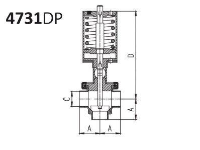 Клапан седельный Т-тип автоматический 4731DP