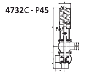 Клапан седельный LL-тип с пневмоприводом 47320-P45