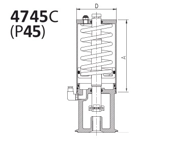 Пневмопривод для седельного клапана воздух-пружина 4745C-P45