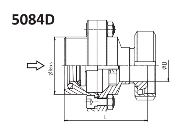 Обратный клапан резьба-гайка 5084D