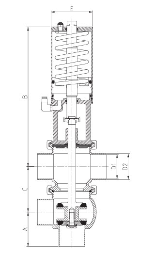 Клапан седельный TL-тип воздух-пружина (сталь aisi 316l) 47340-P45