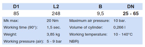 Пневмопривод воздух-воздух вертикальный с выдвижным валом 4416C