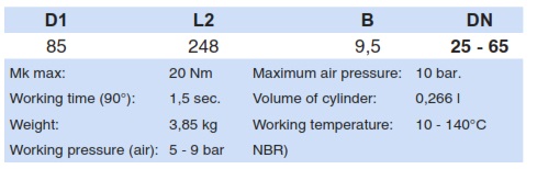 Пневмопривод воздух-пружина вертикальный с выдвижным валом 4421C