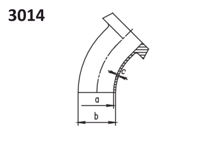 Отвод 45° оснащенный штуцер конический - сварка